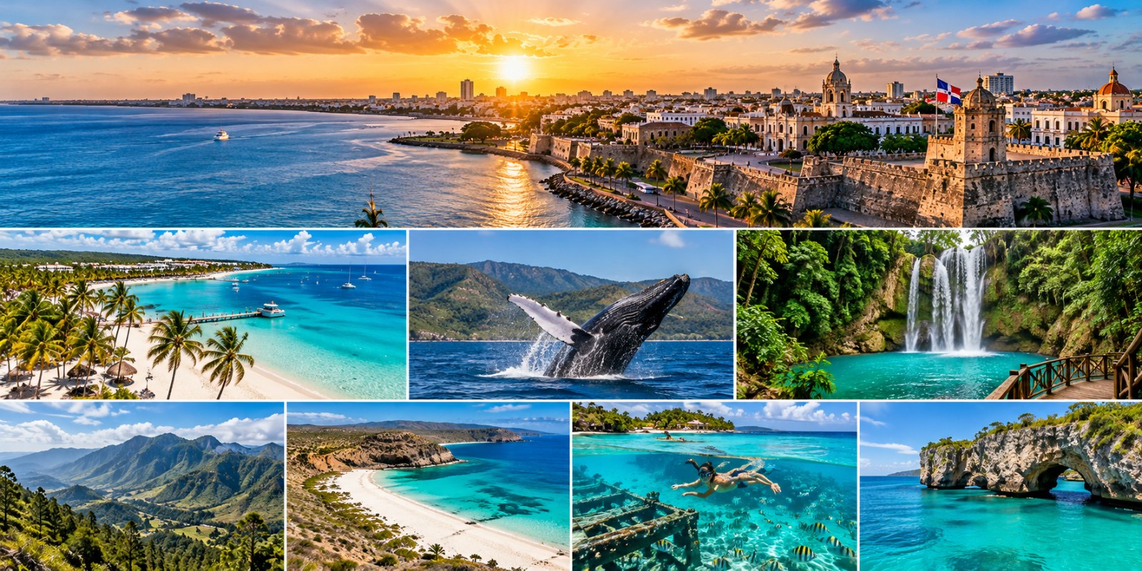 Paisajes de República Dominicana: Santo Domingo, playas, ballenas en Samaná, cascadas y montañas